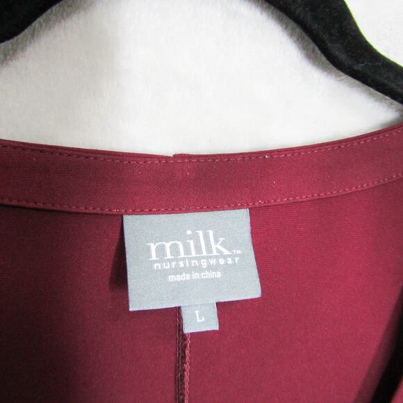 Milk Nursingwear Dress Womens Large Red Nursing Breastfeeding Front Flap - Picture 4 of 12
